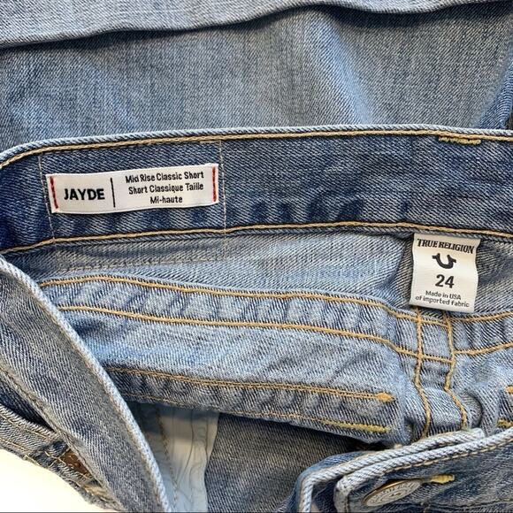 True Religion Jayde Distressed Denim Shorts 24 - Picture 6 of 8